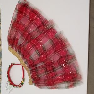 Holiday Time Printed Tutu And Decorative Headband 4T